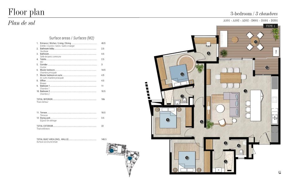 3 Bedroom - Type 1