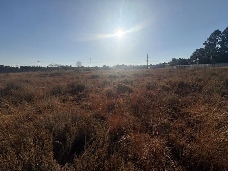 A wide-angle view of a vacant residential plot featuring natural vegetation and open space, suitable for future development.