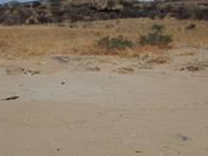 A view of the vacant commercial land featuring natural terrain and dry vegetation.