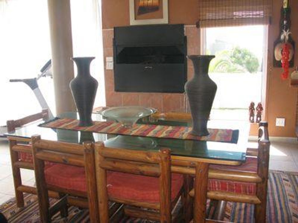 Dining area with indoor bbq area