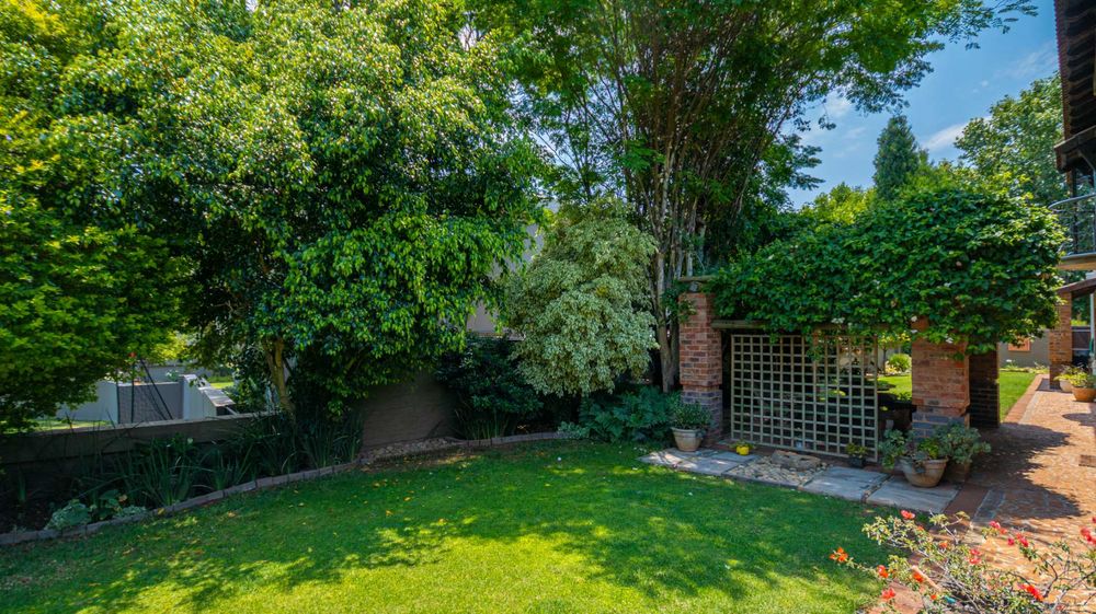 Cosy plant covered pergola in a wrap around garden