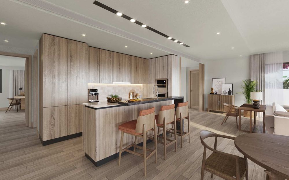 Kitchen, lounge and dining room