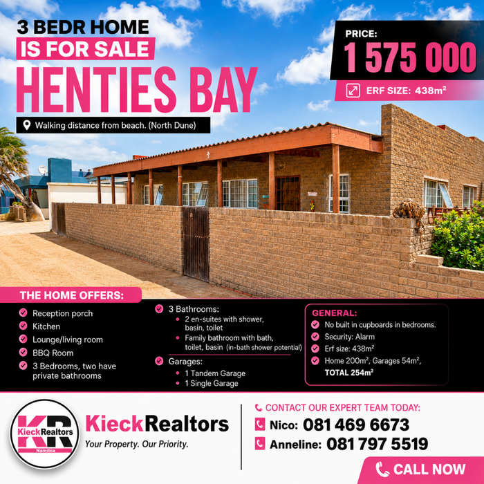 Property #2556411, House For Sale in Henties Bay Central