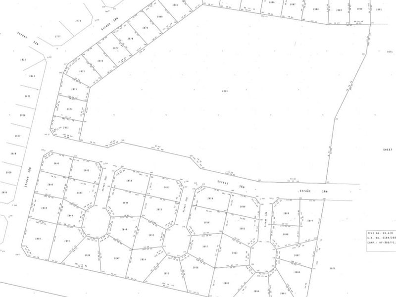 A detailed cadastral survey map showing the layout and boundaries of multiple commercial land plots.