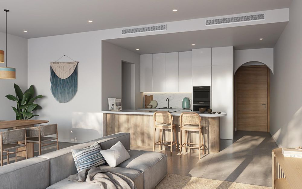 Kitchen, lounge and dining room