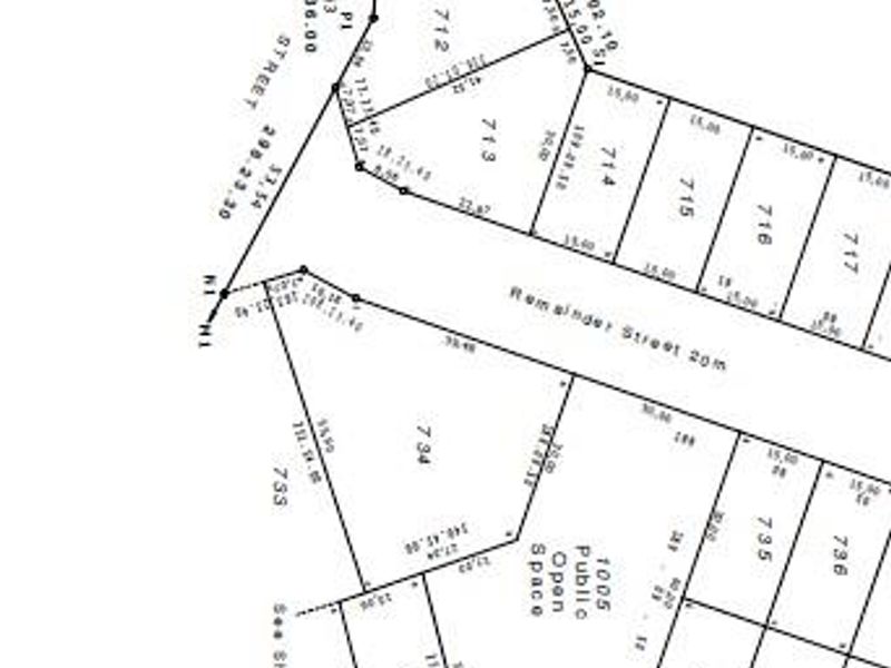 A detailed cadastral survey map showing the layout and dimensions of multiple commercial land plots.