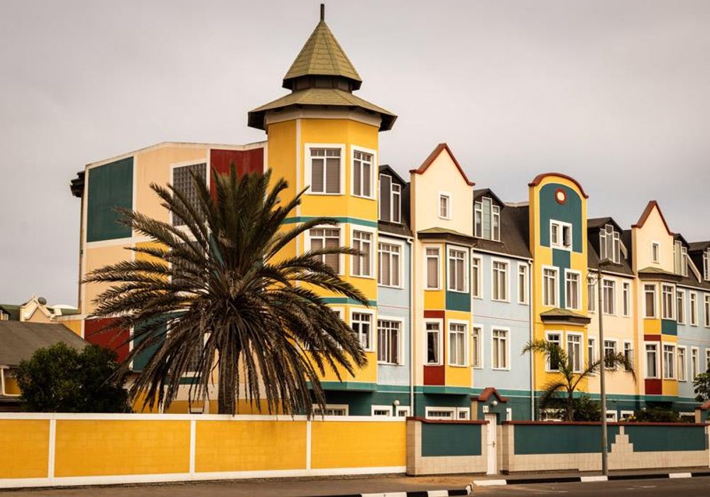 Colorful buildings in Swakopmund