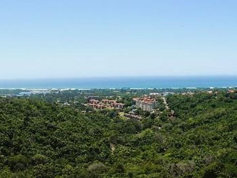 Panoramic elevated view overlooking lush green hills, coastal landscape, and distant city skyline.