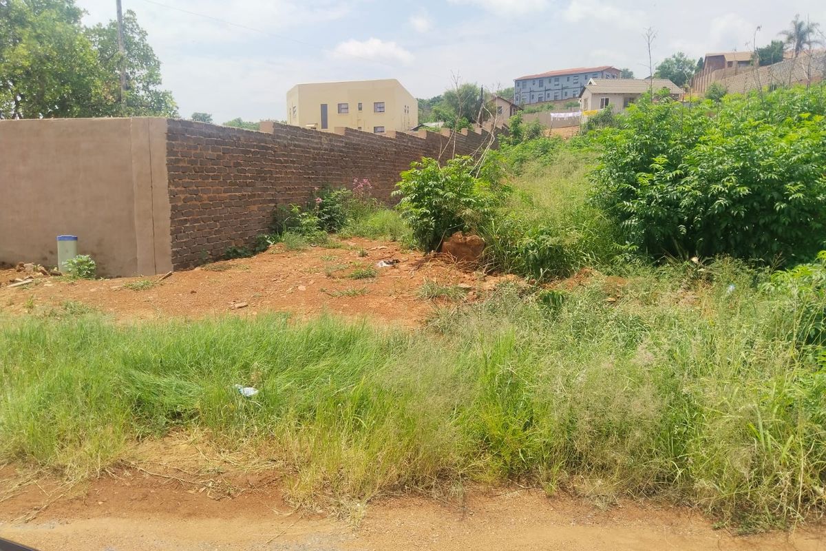 A vacant residential plot featuring a brick boundary wall and natural vegetation, offering a blank canvas for future development.