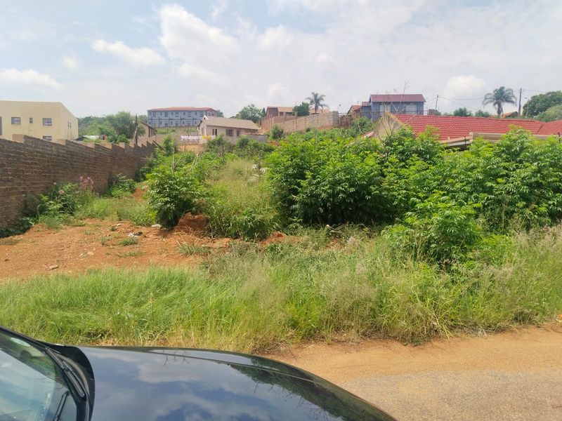 A vacant residential plot featuring a perimeter brick wall and natural, overgrown vegetation, situated in an established neighborhood.