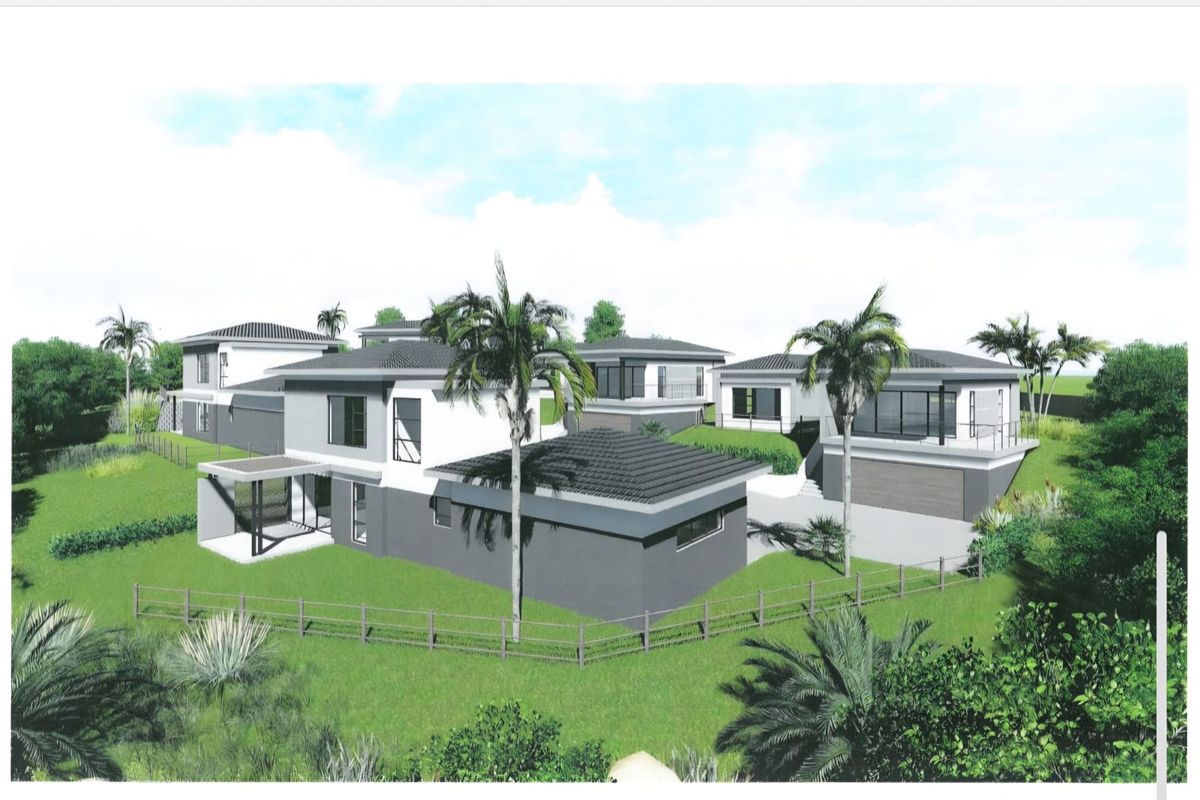 An architectural rendering showing an aerial perspective of a modern townhouse development with multiple units, landscaped grounds, and integrated parking.