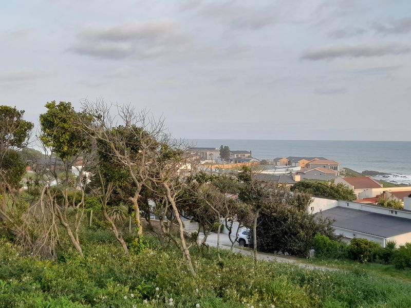 A scenic elevated view overlooking the coastal landscape and nearby residential properties.