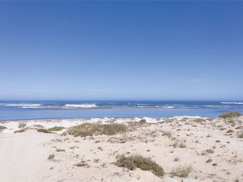 A scenic view of the coastal landscape featuring natural sand dunes and direct ocean frontage.