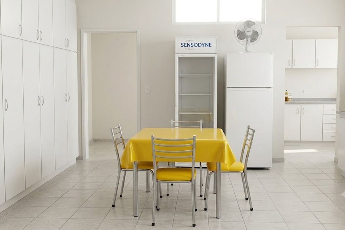 A functional kitchen area featuring extensive built-in white cabinetry, tiled flooring, and a clean, neutral layout with ample storage space.