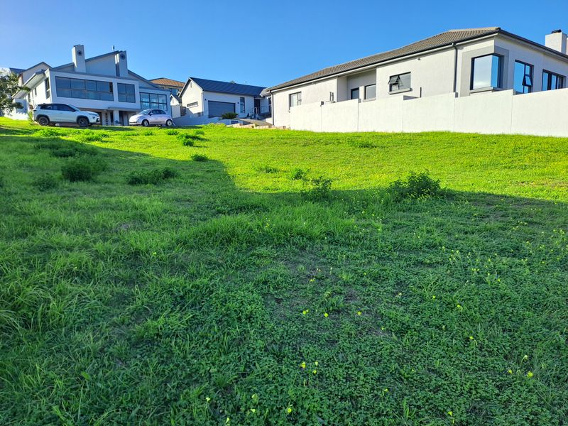 A sloped, grass-covered vacant residential plot situated adjacent to existing modern residential properties with established boundary walls.