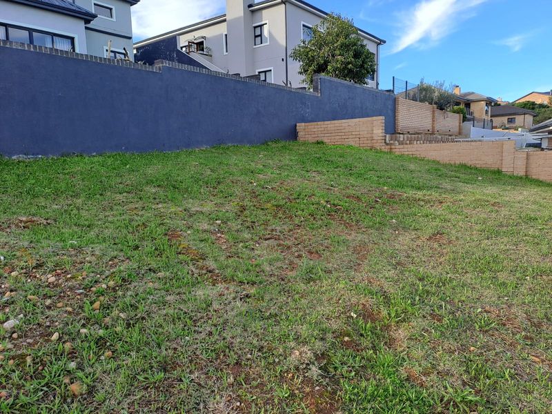 A view of the vacant residential land featuring a grass lawn and established boundary retaining walls.