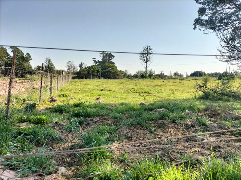 A view of a vacant residential plot featuring natural grassland and perimeter wire fencing.