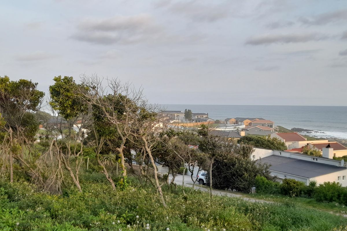 A scenic elevated view overlooking the coastal landscape and nearby residential properties.
