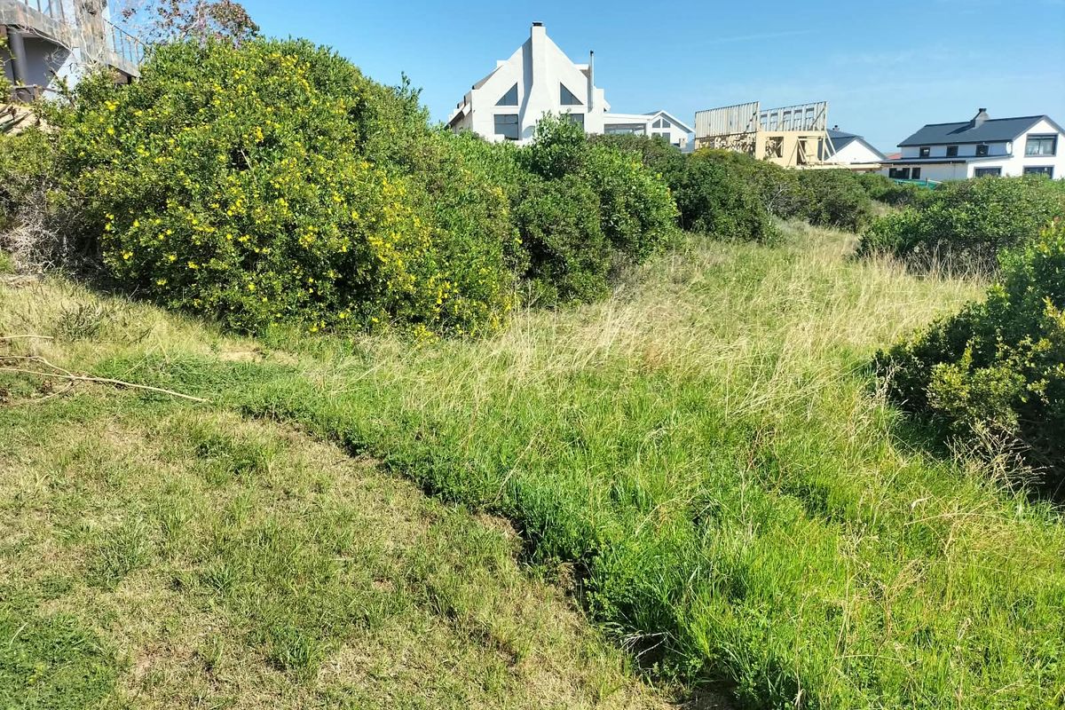 A view of a vacant residential plot featuring natural indigenous vegetation and a gentle slope, situated in a developed neighborhood.