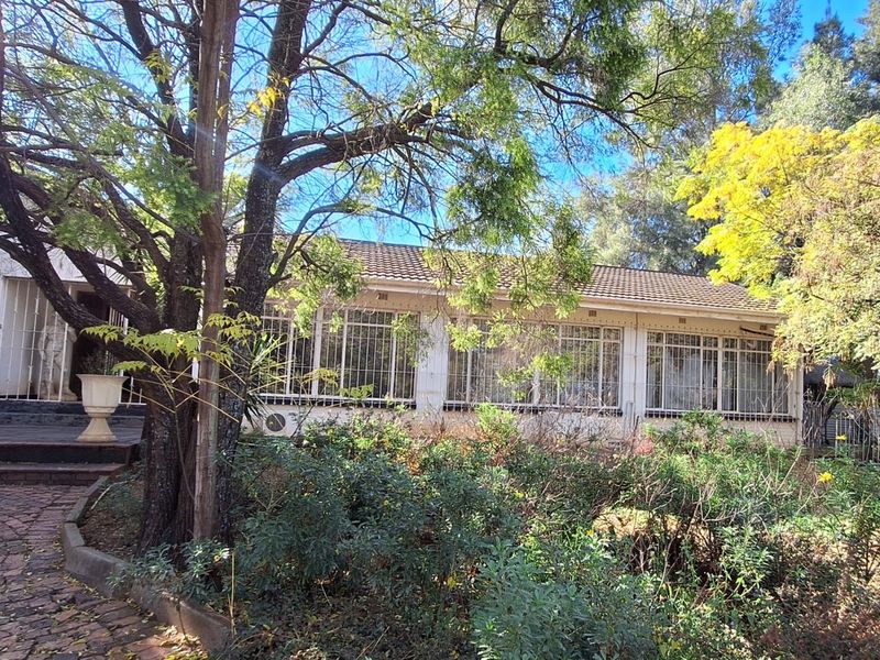Rear view of the property featuring a paved patio area, security-fitted windows, and established garden surroundings.