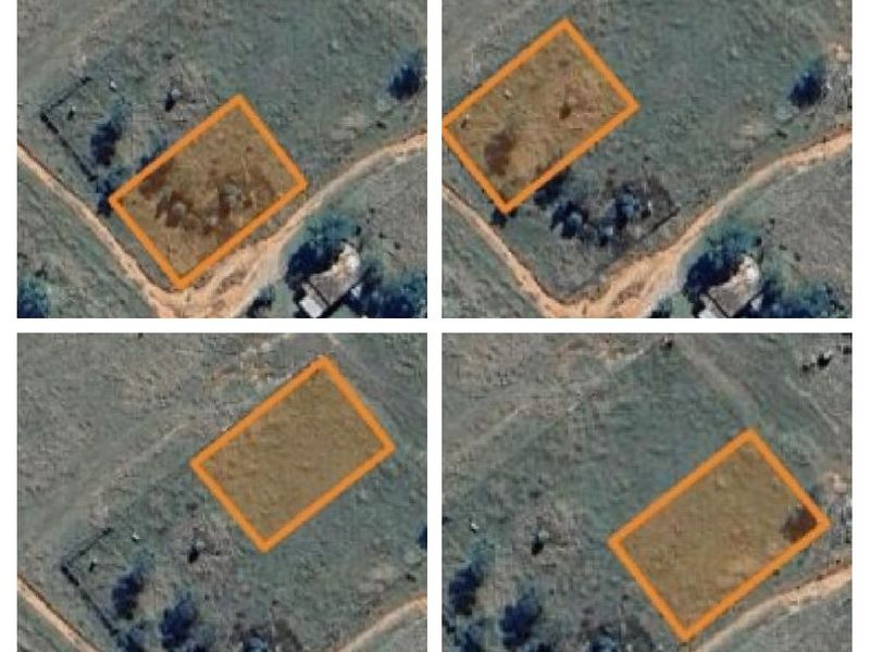 An aerial view of a vacant residential plot, highlighting the boundary and surrounding landscape.
