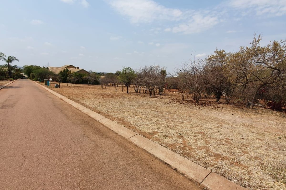 A view of the paved street and concrete curbing bordering the vacant residential land plot.