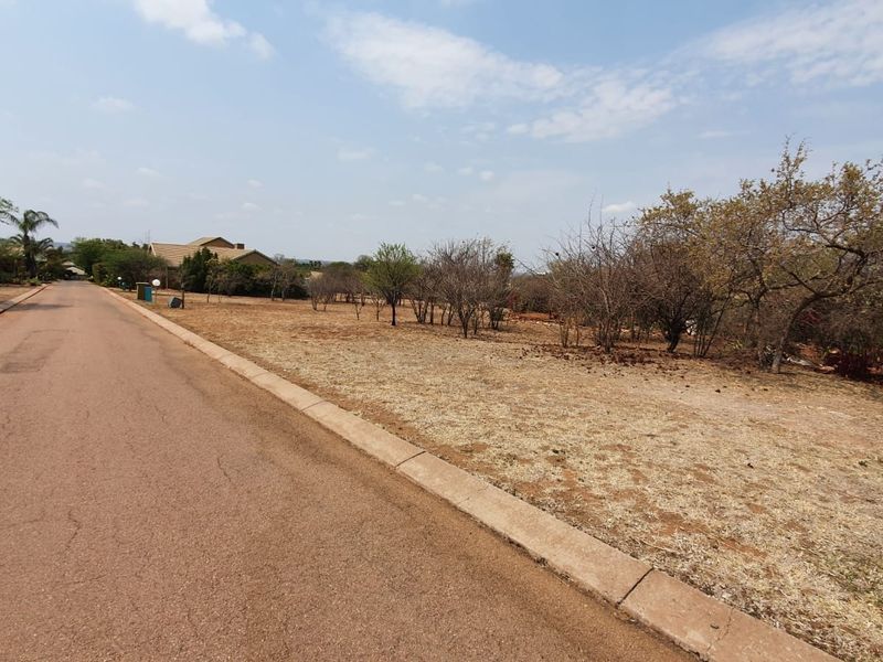 A view of the paved street and concrete curbing bordering the vacant residential land plot.