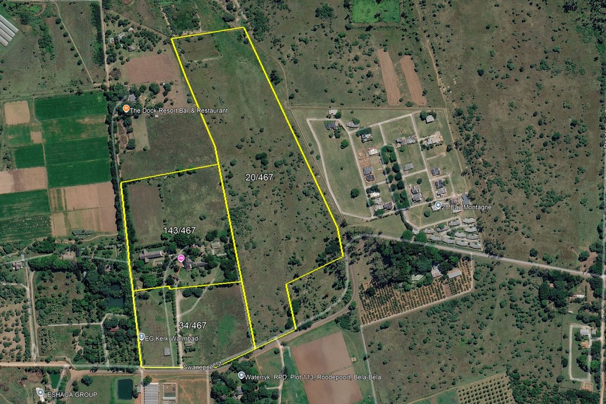 An aerial satellite view showing the property boundaries and surrounding landscape in a rural setting.