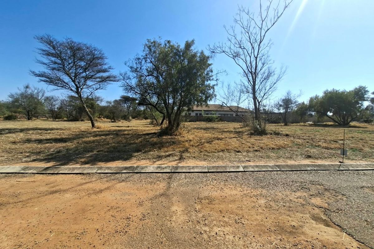 A view of a vacant residential plot featuring established trees, concrete curbing, and direct road access.