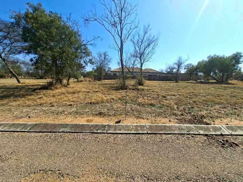 A vacant residential plot featuring natural vegetation, a concrete curb, and an asphalt road frontage, ready for development.