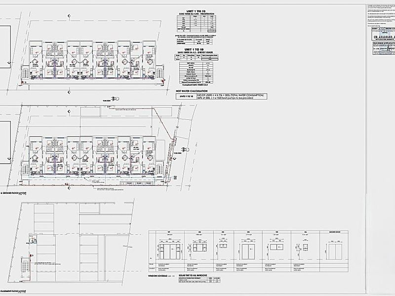 Architectural floor plan and site layout document detailing the property structure and unit specifications.