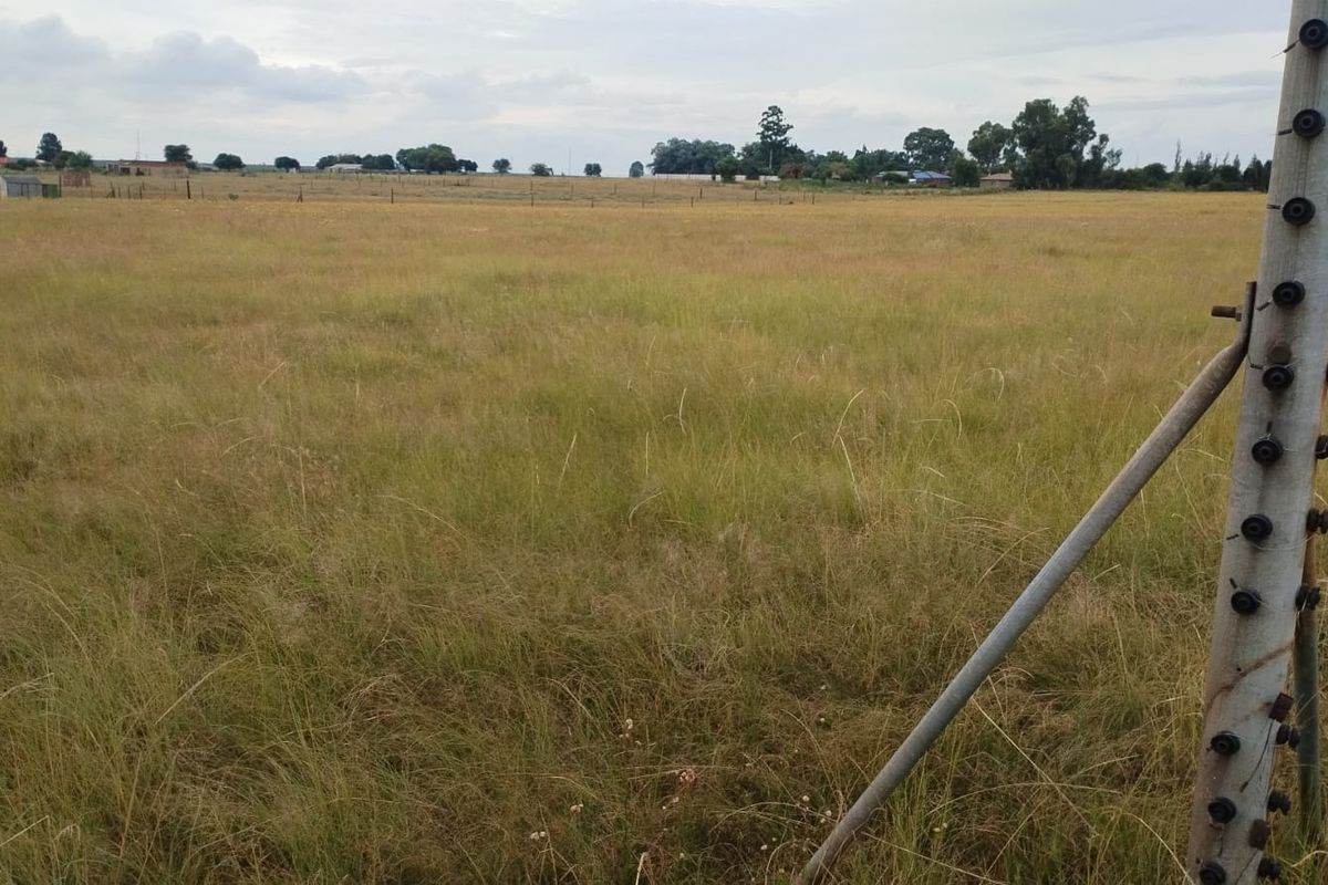 Expansive open land area featuring perimeter electric fencing, suitable for agricultural use or future development on this small holding.