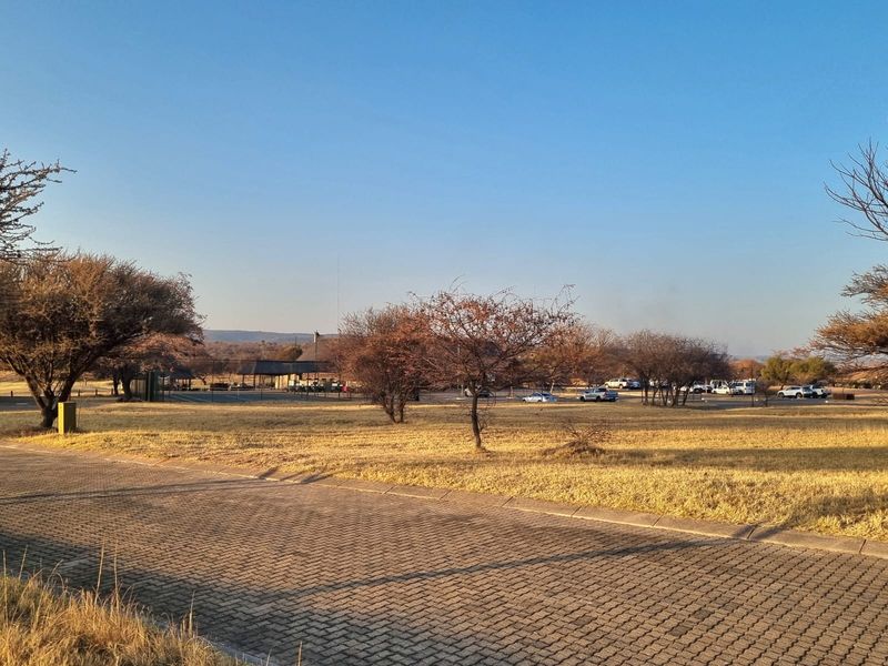 A view of the paved driveway and open landscaped grounds of the commercial vacant land property.