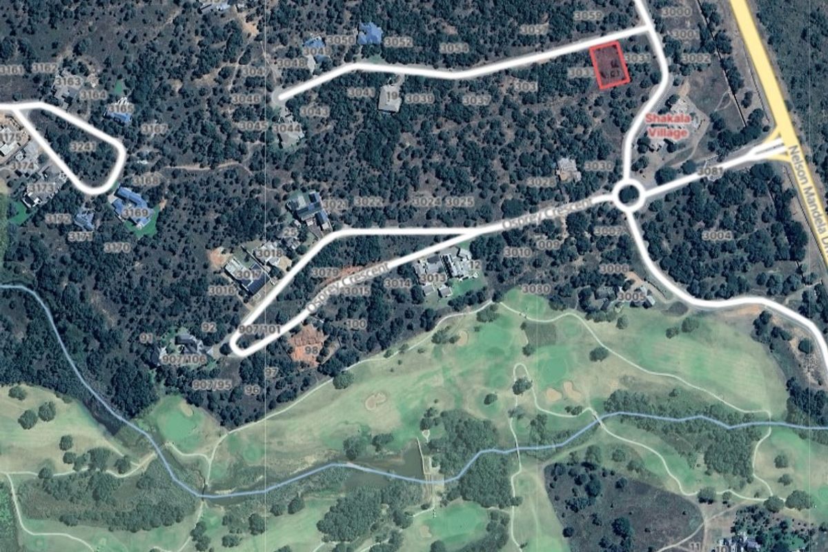 An aerial view showing the location of the vacant residential land plot within the estate, highlighting its position relative to surrounding roads and greenery.