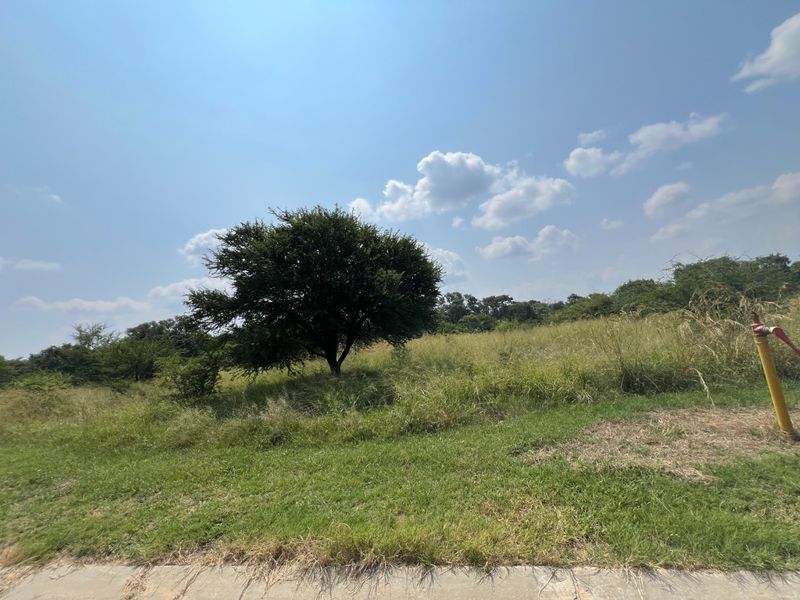 A view of a vacant residential plot featuring natural grass, a mature tree, and a utility water standpipe.