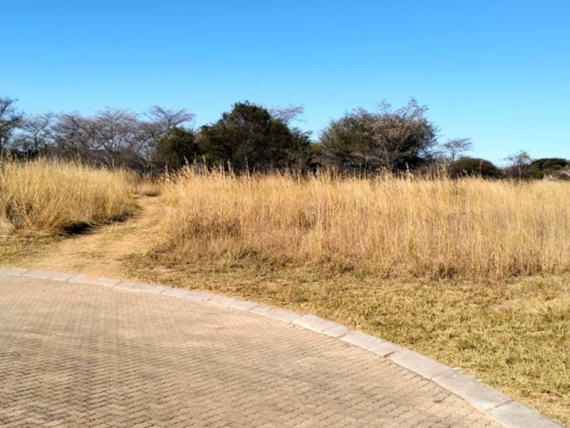 A vacant residential plot featuring a paved driveway entrance, kerbing, and an existing utility connection point.