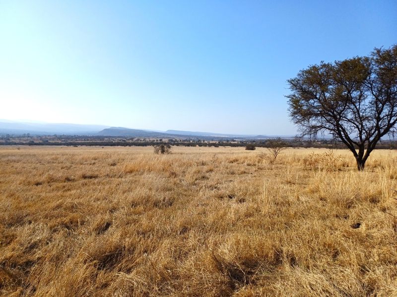 Expansive view of the farm's open grassland and natural landscape, showcasing the property's vast terrain and scenic horizon.
