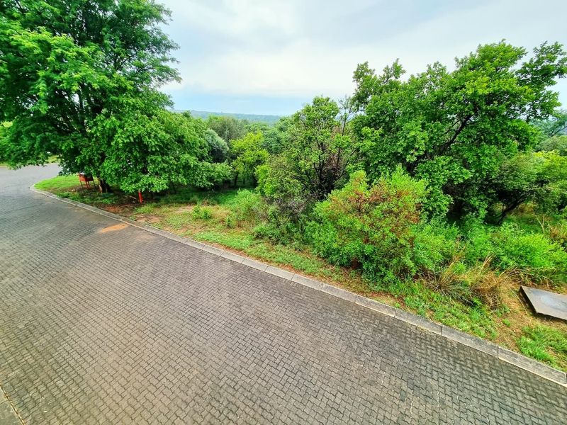 A view of the paved driveway and surrounding mature trees on this residential vacant land plot.