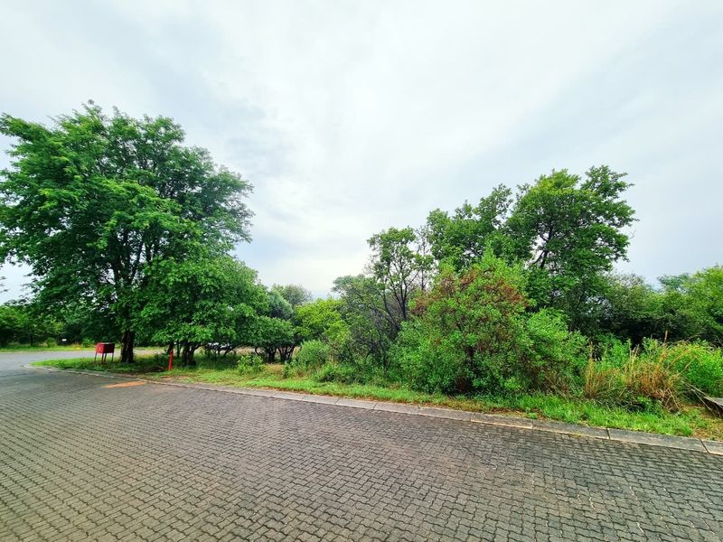 A view of a residential vacant land plot featuring a paved driveway and established mature trees, offering a natural setting for potential development.