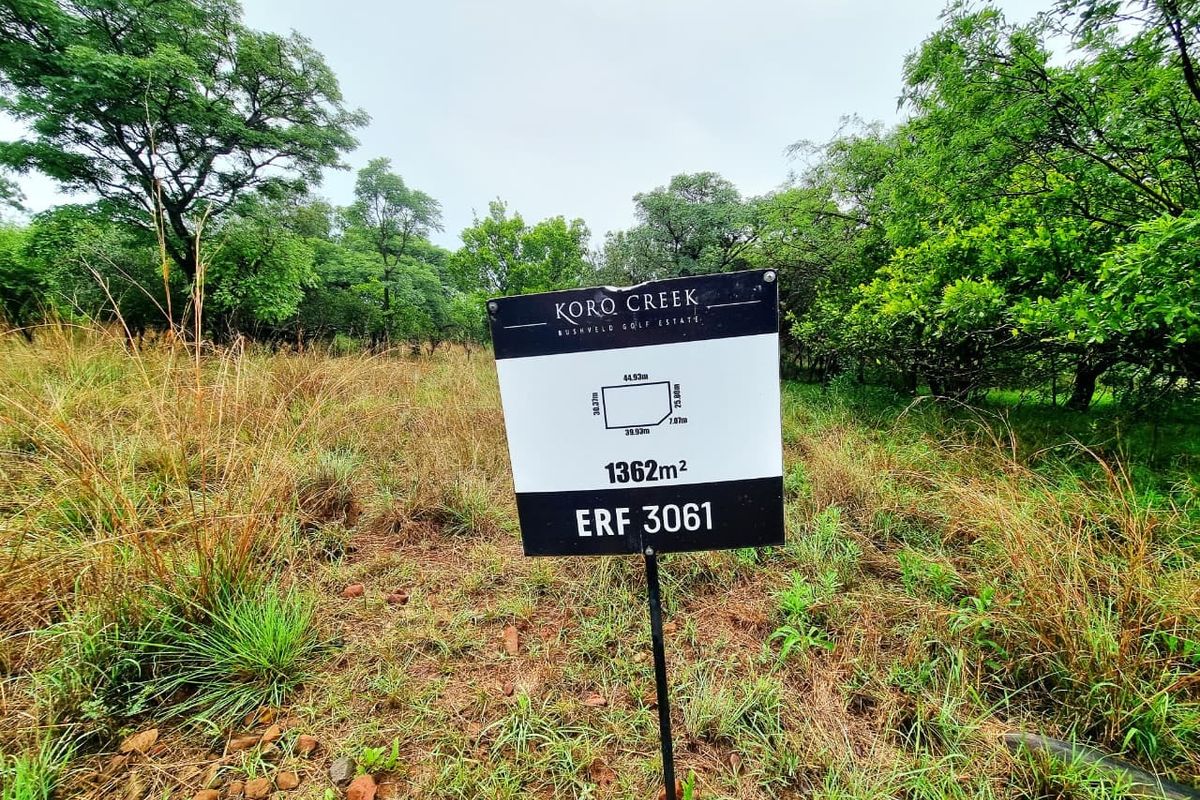 A vacant residential stand measuring 1362 square meters located within the Koro Creek Bushveld Golf Estate.