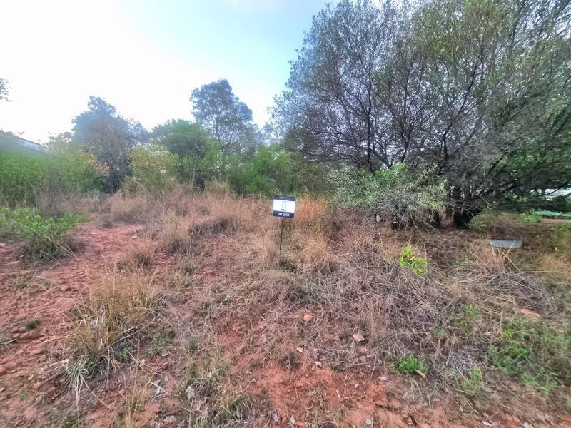 A view of a vacant residential plot featuring natural vegetation and mature trees.
