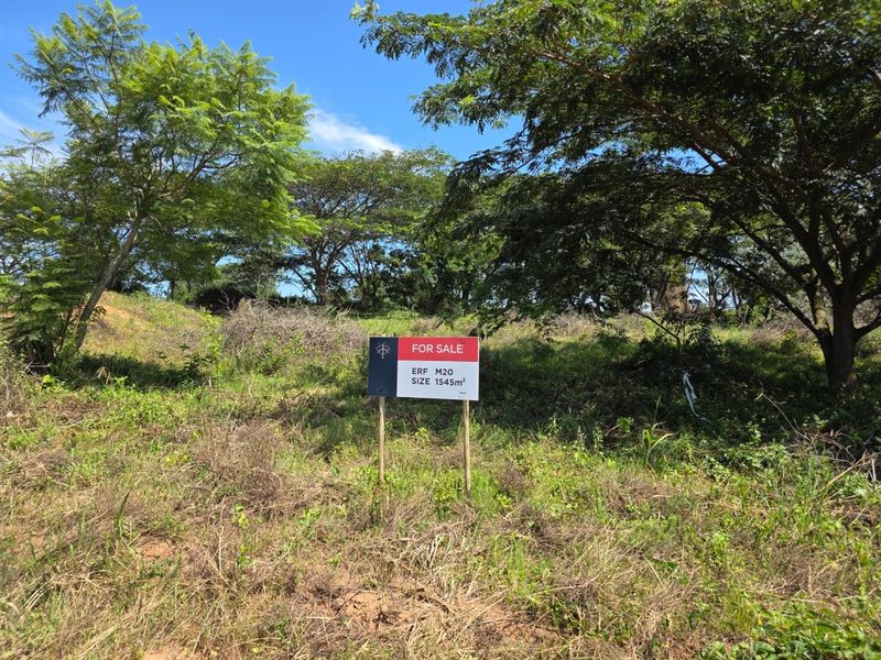 A vacant residential plot measuring 1545 square meters, featuring established trees and natural sloped terrain, ideal for future development.