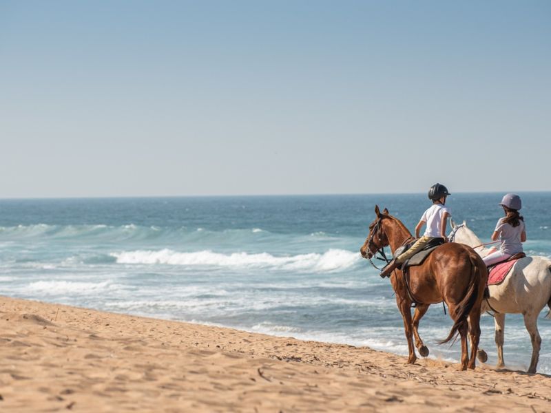 A scenic view of the coastline and ocean, highlighting the natural landscape and beach access associated with the property.