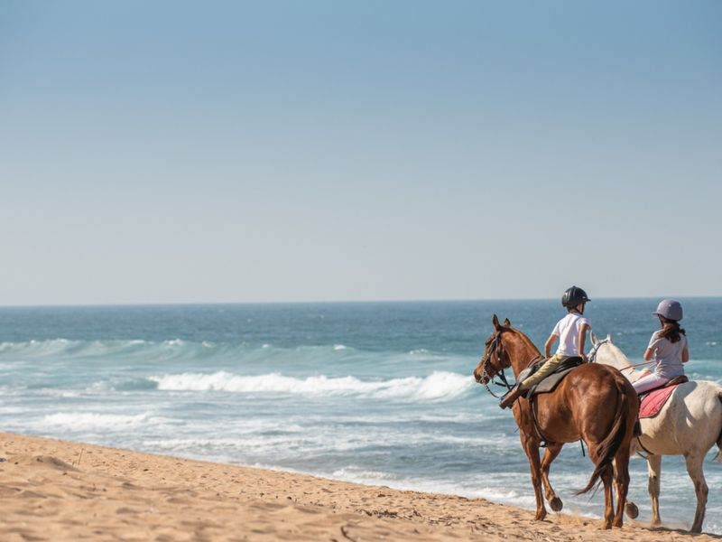 A scenic view of the coastline and ocean, highlighting the natural landscape and beach access associated with the property.