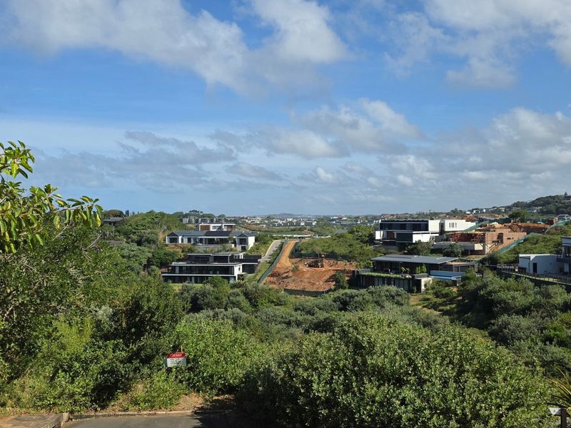 An elevated view overlooking a residential estate with surrounding natural vegetation and modern housing developments.