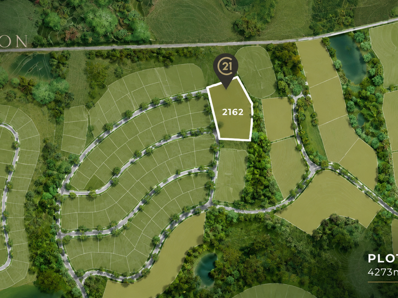 Aerial view of residential plot 2162 in Seaton estate, featuring 4273 square meters of vacant land.