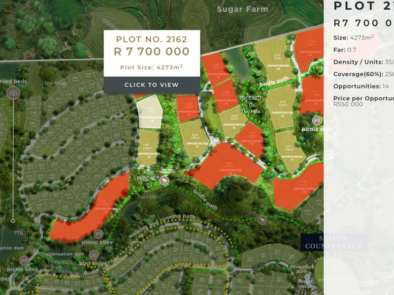 A detailed site plan for Plot 2162, showcasing the land layout, surrounding infrastructure, and development opportunities within the estate.