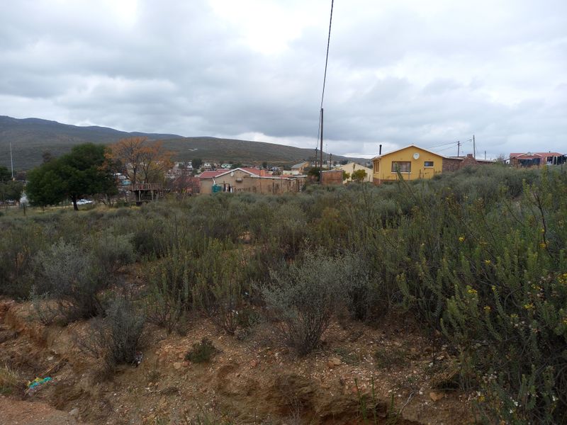 A view of the vacant residential land featuring natural vegetation, surrounding neighborhood houses, and distant mountain landscape.