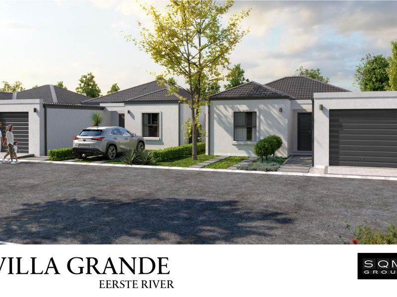 Front elevation of a modern townhouse development featuring tiled roofs, integrated garages, and landscaped front gardens.