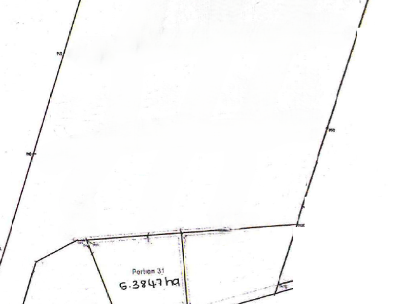A survey diagram showing the boundary lines and land area of Portion 31, measuring 5.3847 hectares.